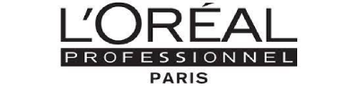 Bold black text reads "L'Oréal Professionnel Paris" on a white background, conveying a sleek and professional tone typical of a fashion or beauty brand.